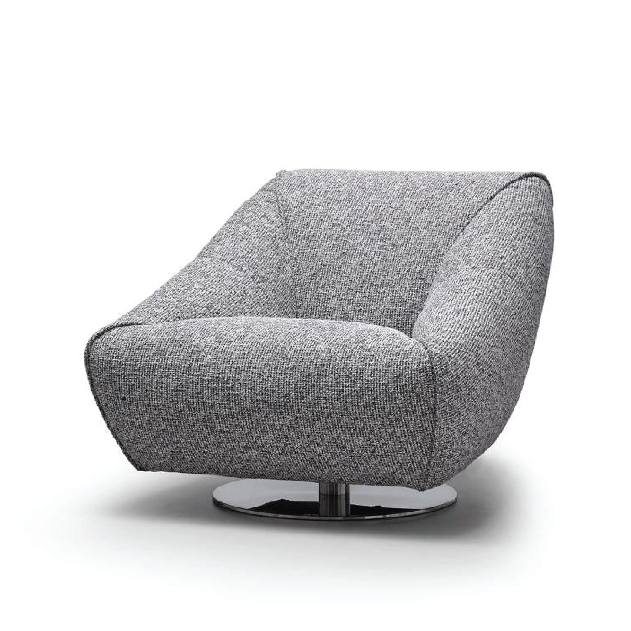 Grey Fabric Swivel Accent Chair