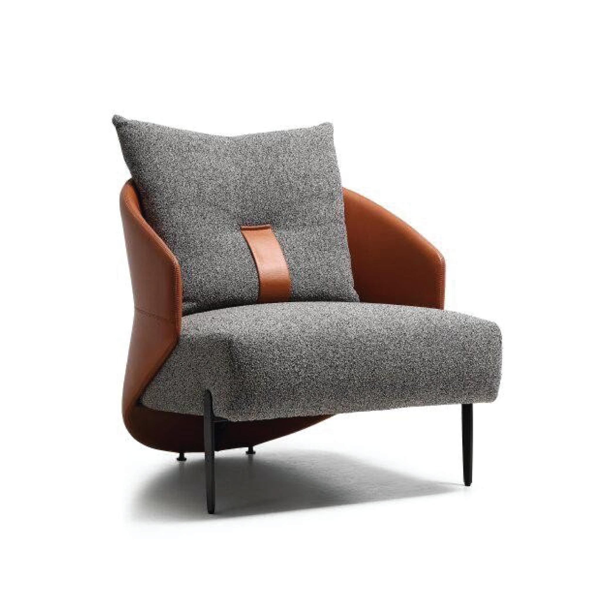 Grey & Rust Accent Lounge Chair