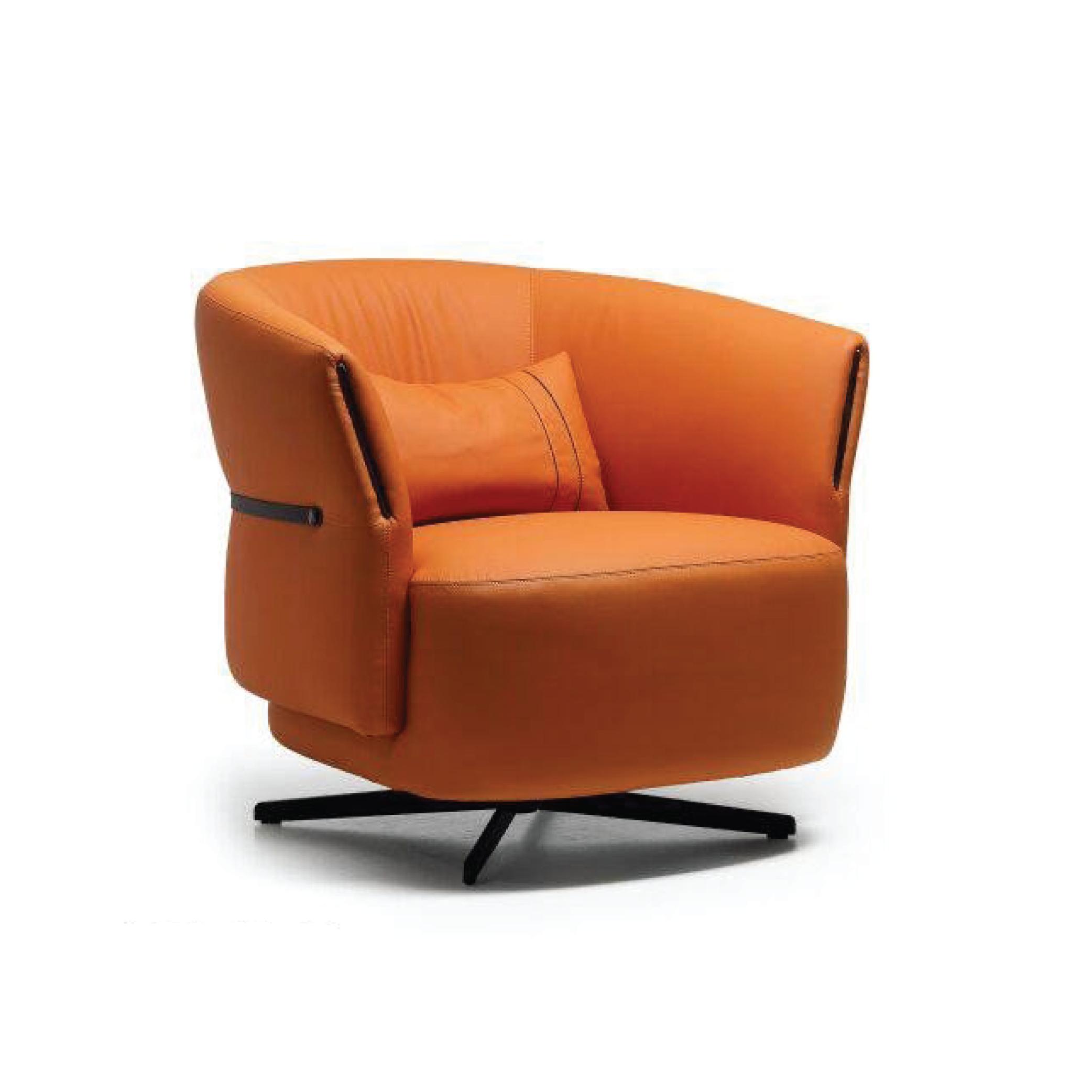 Orange Swivel Lounge Chair