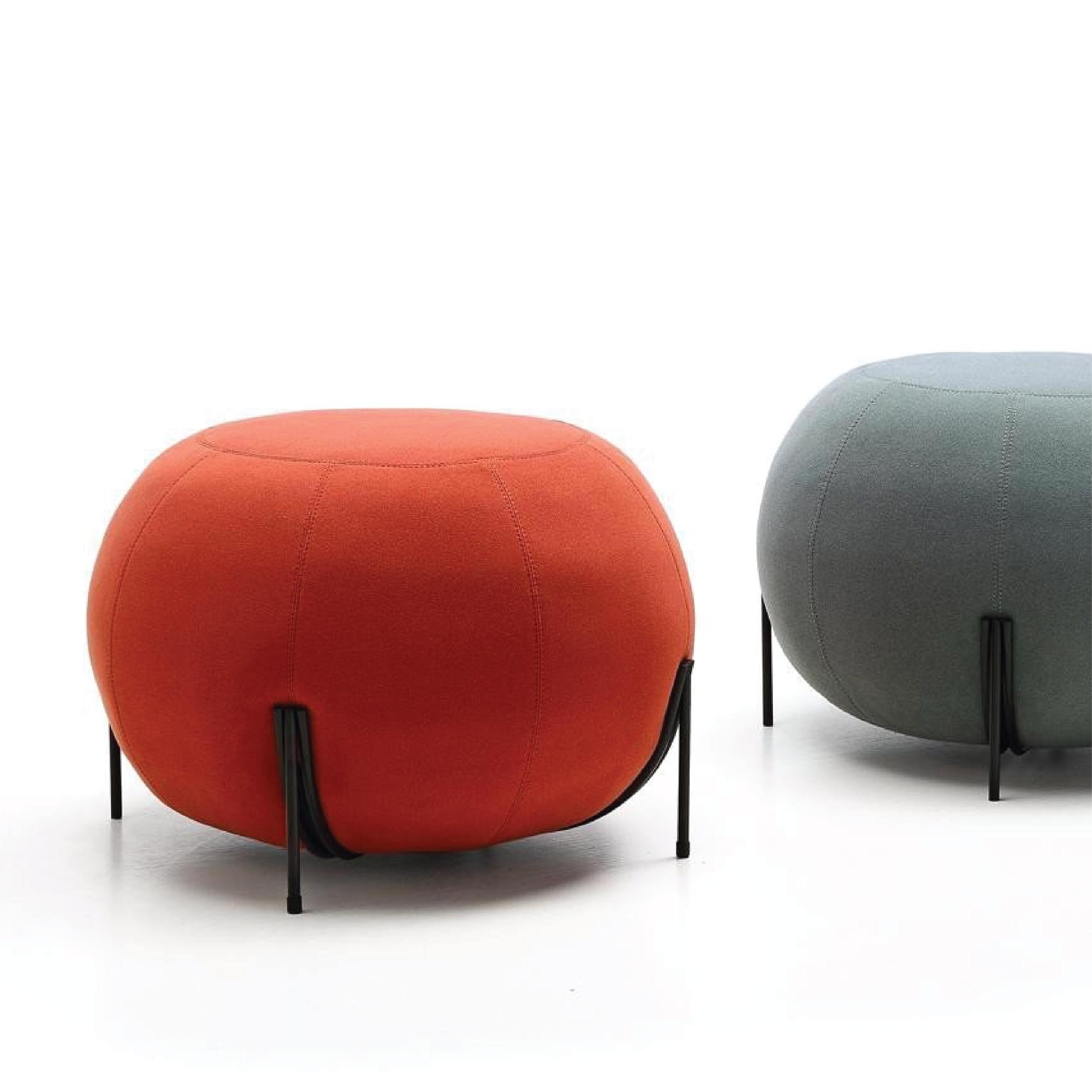 Round Fabric Pouffe Set