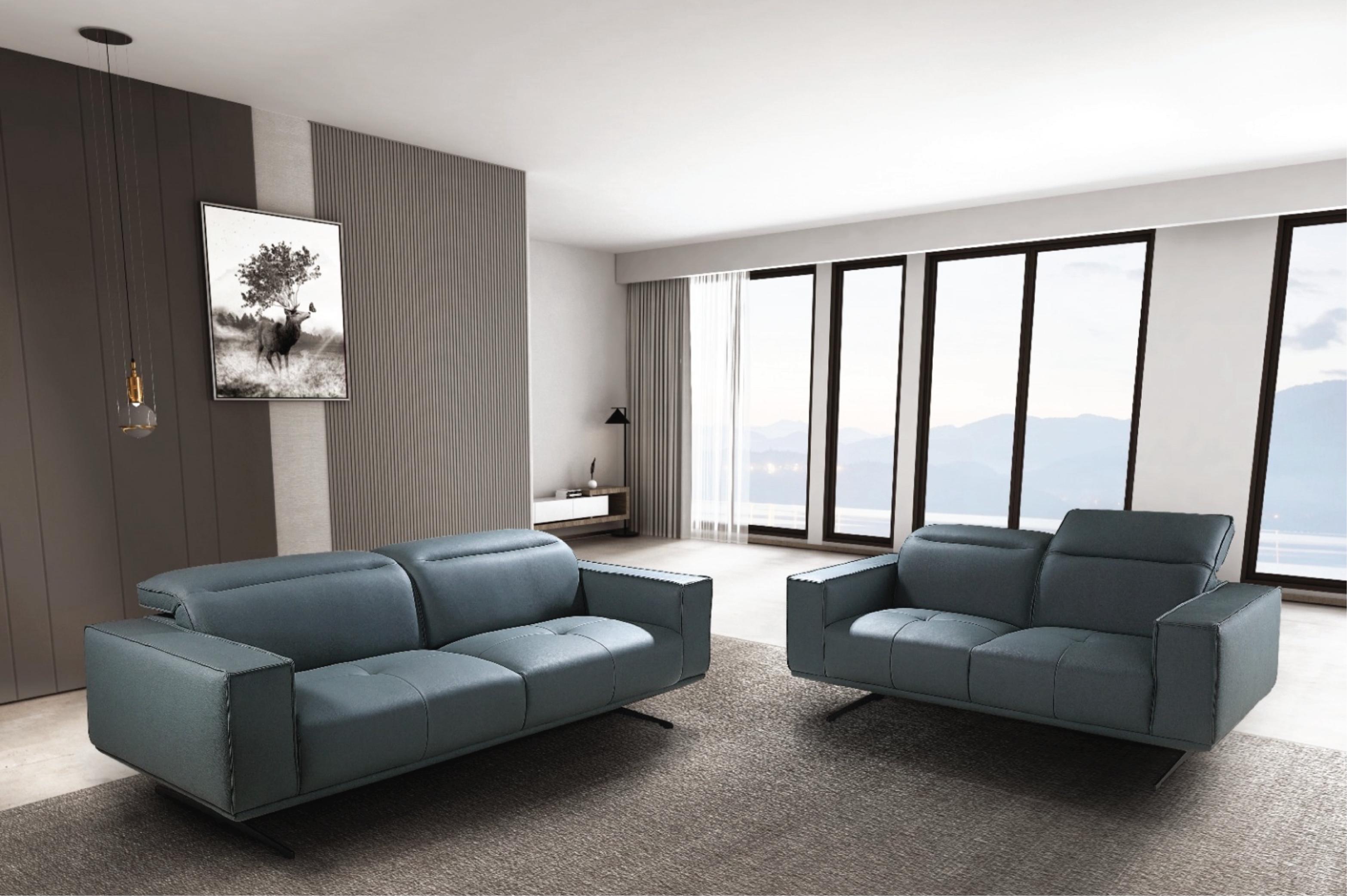 Slate Blue Sectional Sofa Set