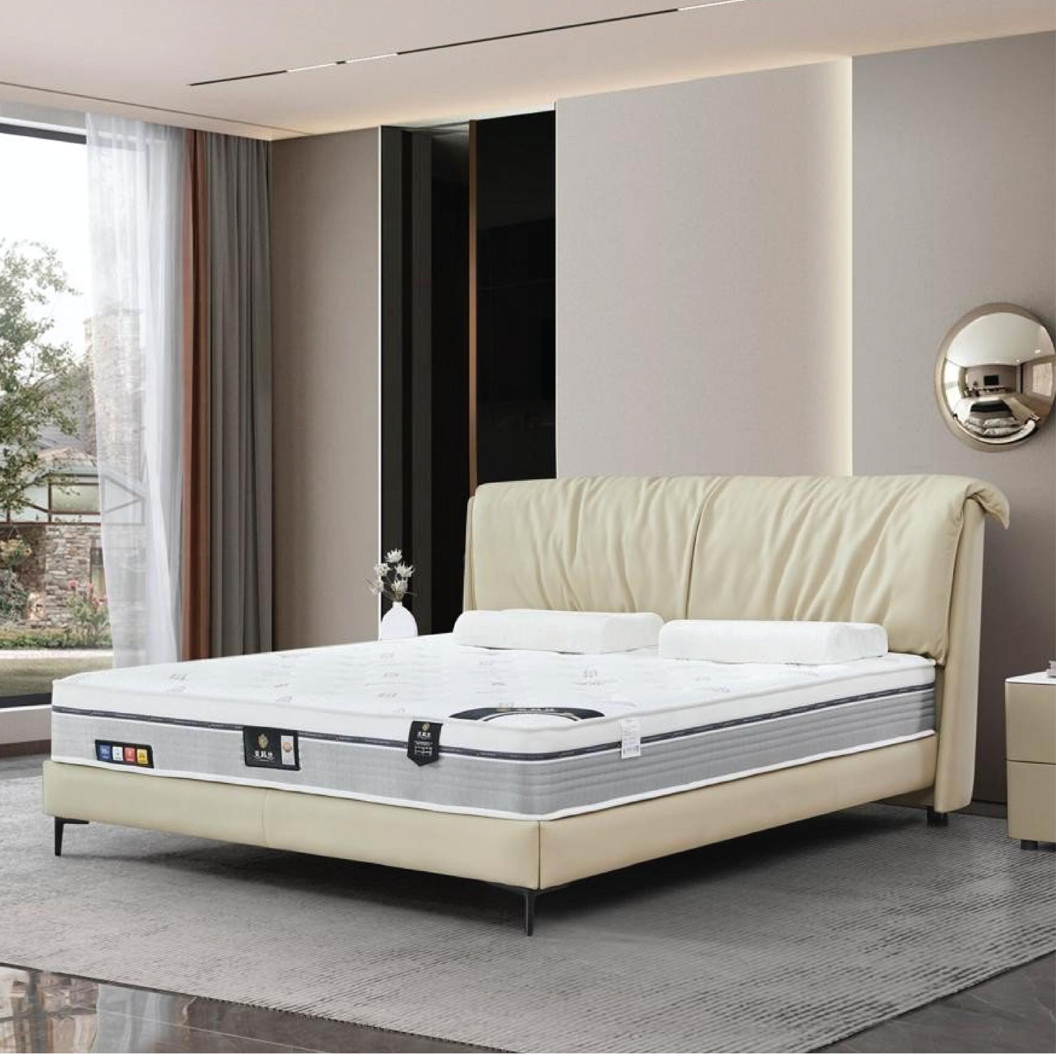 White modern platform bed